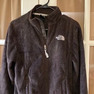 North face brown fleece jacket, size small.